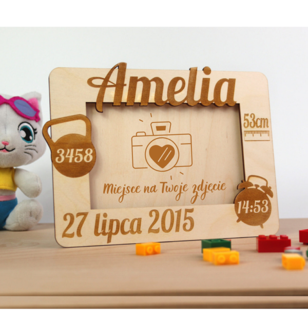 RAMKA NA ZDJĘCIE Z METRYCZKĄ URODZENIA