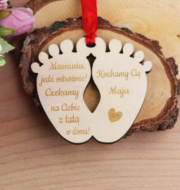 ZAWIESZKA PODWÓJNE STOPKI - Mamusiu, jedź ostrożnie. Czekamy na Ciebie z tatą w domu! Kochamy Cię!