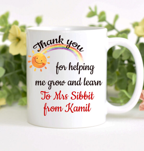 THANK YOU FOR HELPING ME GROW AND LEARN - KUBEK DLA NAUCZYCIELA