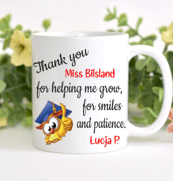 THANK YOU FOR HELPING ME GROW... - KUBEK DLA NAUCZYCIELA