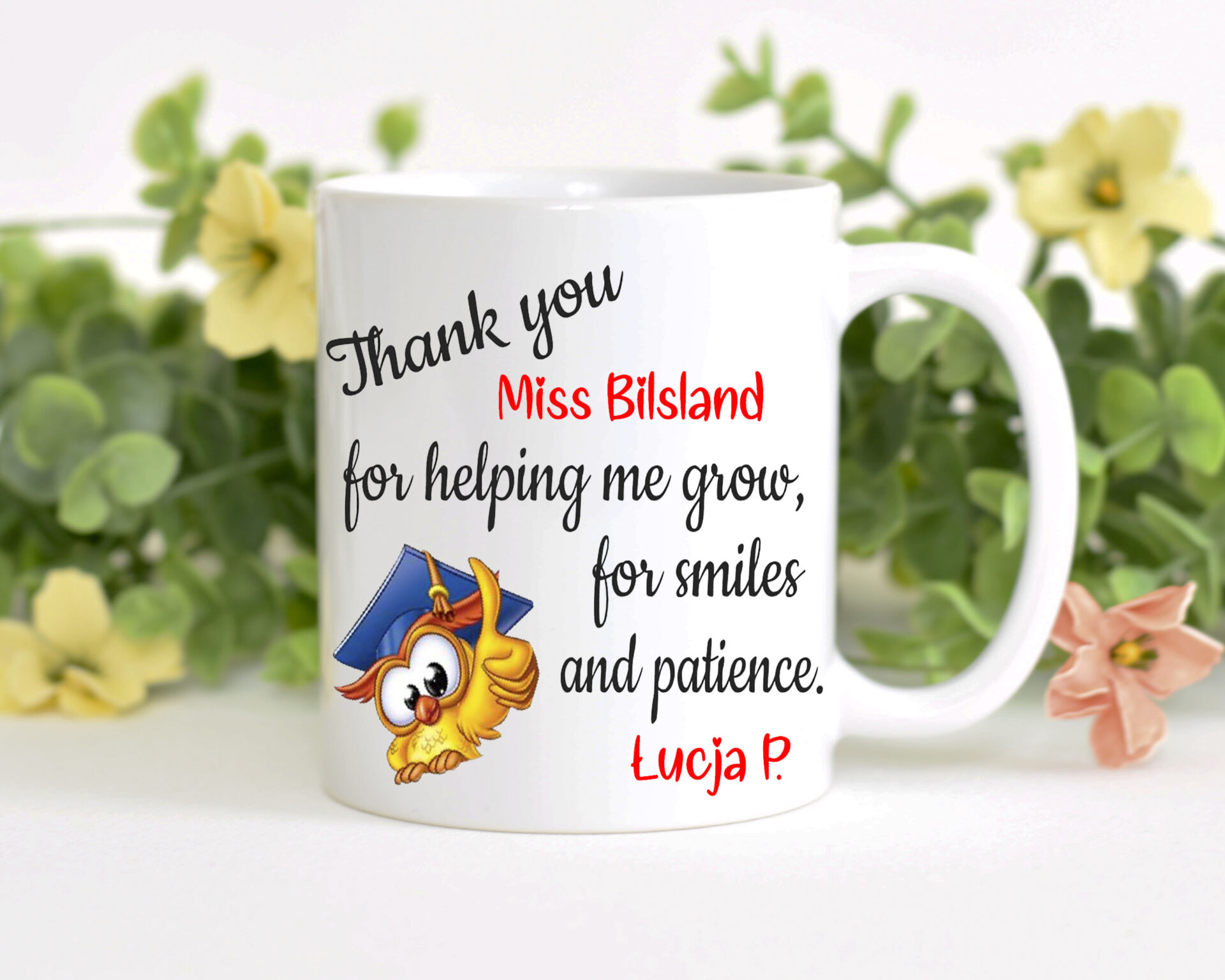 THANK YOU FOR HELPING ME GROW... - KUBEK DLA NAUCZYCIELA