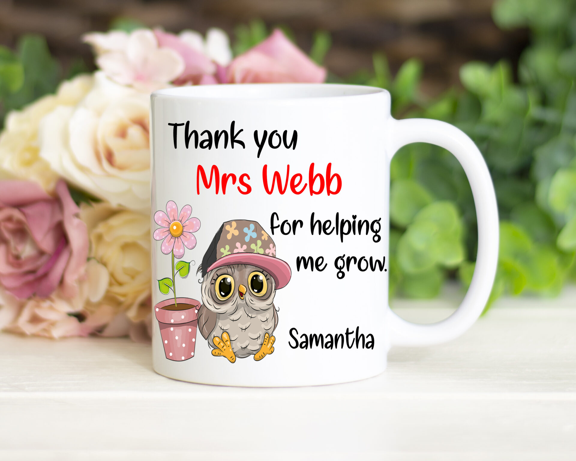 THANK YOU FOR HELPING ME GROW - KUBEK DLA NAUCZYCIELA