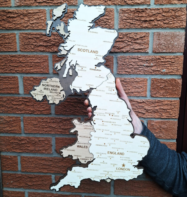 Trójwymiarowa mapa Wielkiej Brytanii - 45 x 30 cm - WIELKA BRYTANIA UK 3D