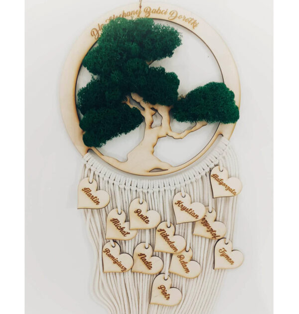 Drzewo chrobotek ze sznurkami - PERSONALIZACJA - PRODUKT Z WYSYŁKĄ TYLKO NA TERENIE POLSKI