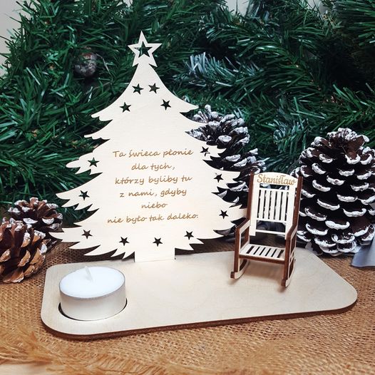 CHOINKA Z KRZESŁAMI - UPAMIĘTNIAJĄCA ZMARŁE OSOBY - PRZY WIGILIJNYM STOLE - PO POLSKU
