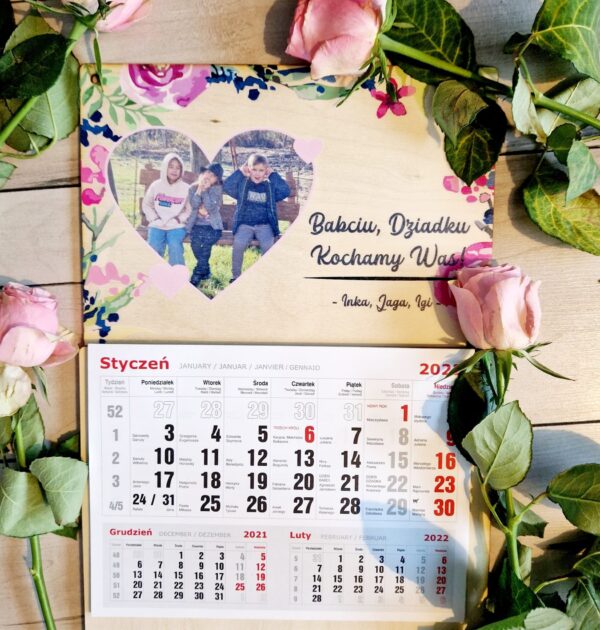 Kalendarz na Dzień Babci i Dziadka ze zdjęciem - PRODUKT Z WYSYŁKĄ NA TERENIE UK