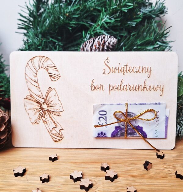 ŚWIĄTECZNY BON PODARUNKOWY - CUKIEREK - LASKA ŚWIĄTECZNA - WZÓR 3
