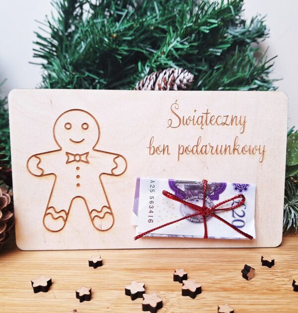 ŚWIĄTECZNY BON PODARUNKOWY - GINGERBREAD - PIERNIK - WZÓR 2