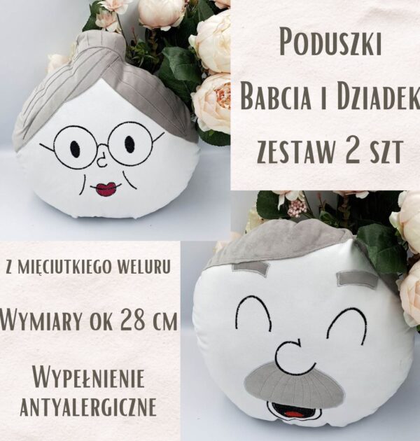 Poduszka Babcia i Dziadek - zestaw 2 szt - PRODUKT Z WYSYŁKĄ TYLKO NA TERENIE POLSKI