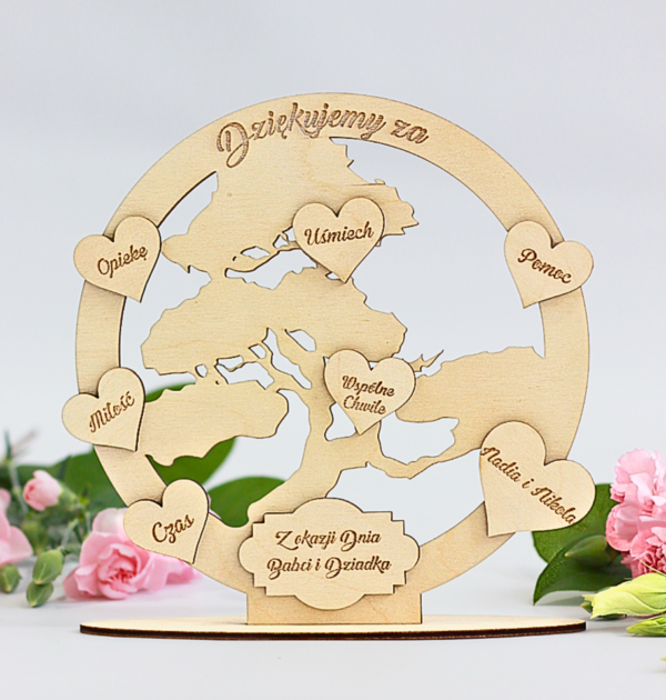 Drzewo na podstawce - Dzień Babci i Dziadka - PRODUKT Z WYSYŁKĄ TYLKO NA TERENIE POLSKI