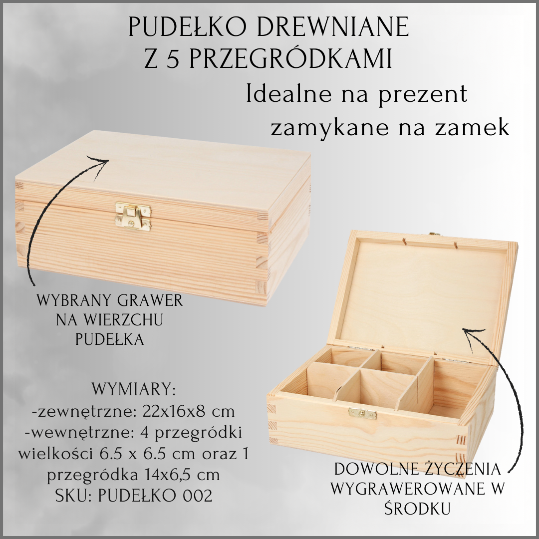 PAMIĄTKA PIERWSZEJ KOMUNII ŚWIĘTEJ - DREWNIANE PUDEŁKO Z GRAWEREM NA WIERZCHU ORAZ ŻYCZENIAMI W ŚRODKU - WYBÓR PUDEŁKA - obrazek 8