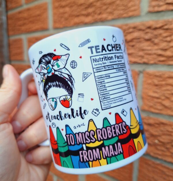 TEACHERLIFE, TEACHER NUTRITION FACTS - KUBEK DLA NAUCZYCIELKI Z KREDKAMI