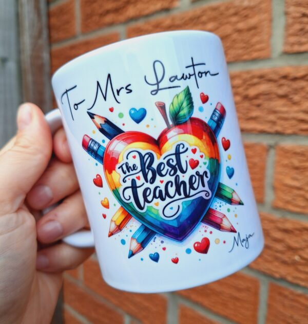 THE BEST TEACHER - KUBEK DLA NAUCZYCIELA, PERSONALIZOWANY KUBEK