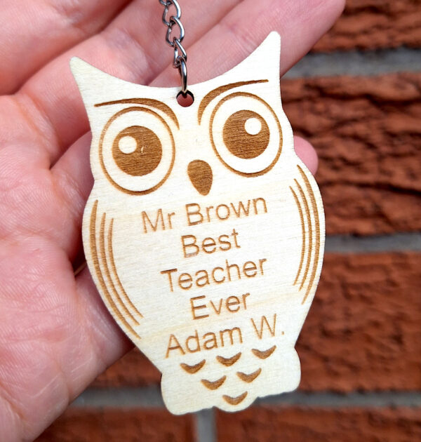 BRELOCZEK DO KLUCZY - DLA NAUCZYCIELA - SÓWKA - BEST TEACHER EVER - PERSONALIZACJA