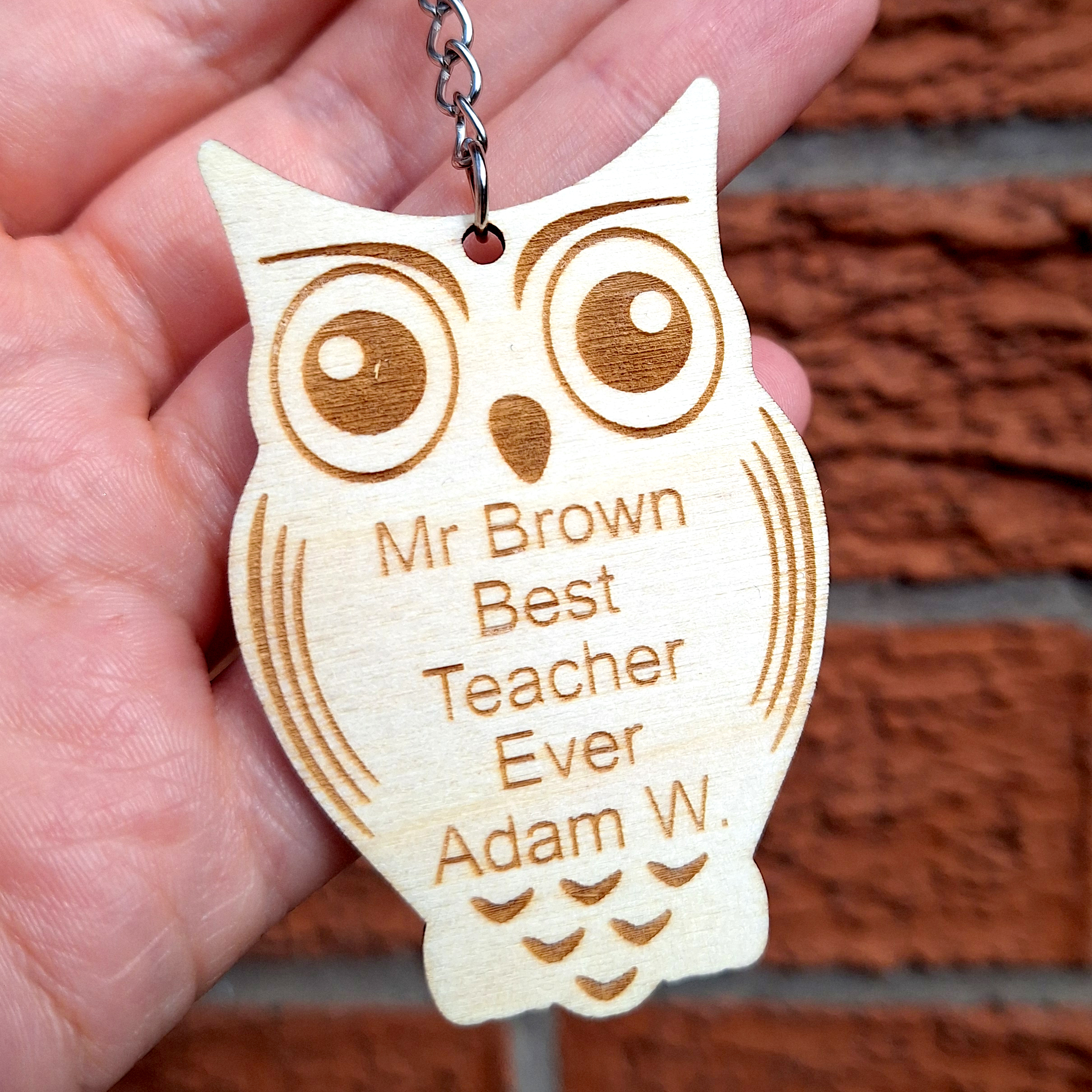 BRELOCZEK DO KLUCZY - DLA NAUCZYCIELA - SÓWKA - BEST TEACHER EVER - PERSONALIZACJA