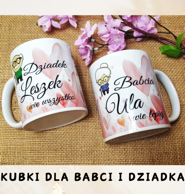 KUBEK - DZIADEK WIE WSZYSTKO - BABCIA WIE LEPIEJ - PERSONALIZACJA - DLA BABCI / DLA DZIADKA / ZESTAW - WYSYŁKA NA TERENIE POLSKI