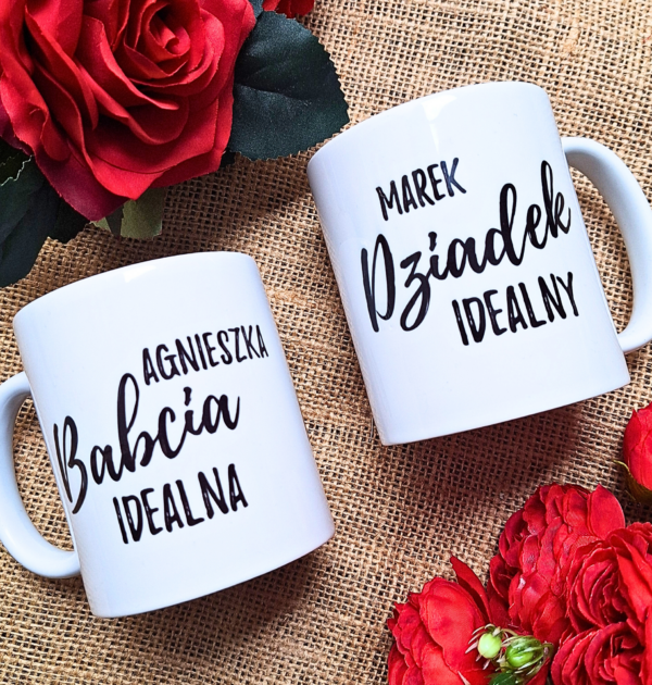 KUBEK - BABCIA IDEALNA - DZIADEK IDEALNY - DLA BABCI / DLA DZIADKA / ZESTAW - WYSYŁKA NA TERENIE POLSKI