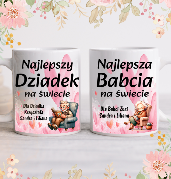 KUBEK - NAJLEPSZA BABCIA NA ŚWIECIE - NAJLEPSZY DZIADEK NA ŚWIECIE - DLA BABCI / DLA DZIADKA / ZESTAW - WYSYŁKA NA TERENIE POLSKI