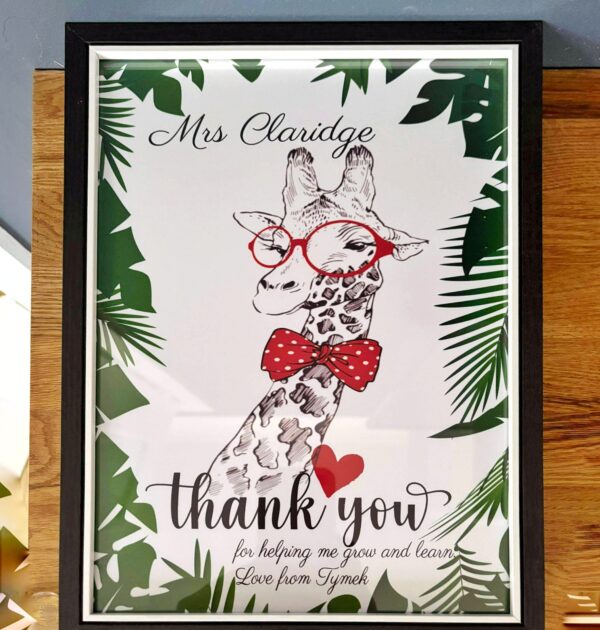 RAMKA DLA NAUCZYCIELA - THANK YOU - RAMKA Z ŻYRAFĄ