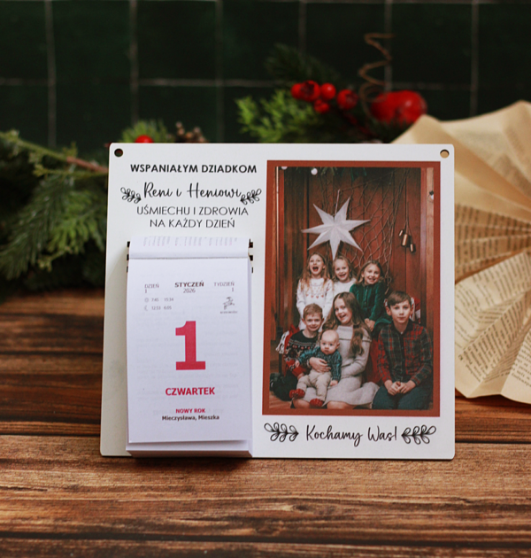 Kalendarz z Twoim zdjęciem / dowolne zdjęcie/ personalizacja/ do powieszenia/ do postawienia - wyjątkowy prezent Dzień Babci i Dziadka - WYSYŁKA NA TERENIE POLSKI