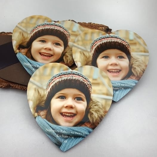 Serduszka z magnesem dla Babci i Dziadka ❤️ Twoje zdjęcie, dowolny napis - wyjątkowy prezent Dzień Babci i Dziadka - WYSYŁKA NA TERENIE POLSKI