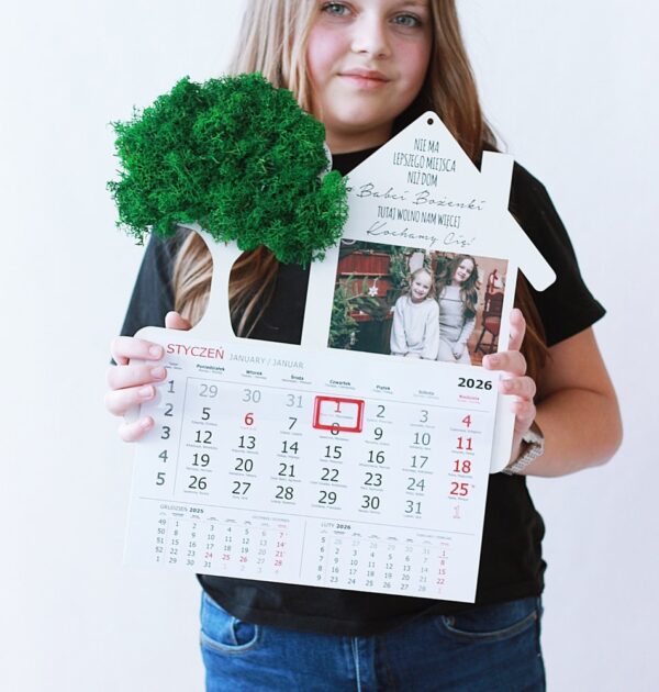 Kalendarz z Twoim zdjęciem/ kalendarz ze zdjęcie/ drzewo żywy mech, chrobotek - wyjątkowy prezent Dzień Babci i Dziadka - WYSYŁKA NA TERENIE POLSKI